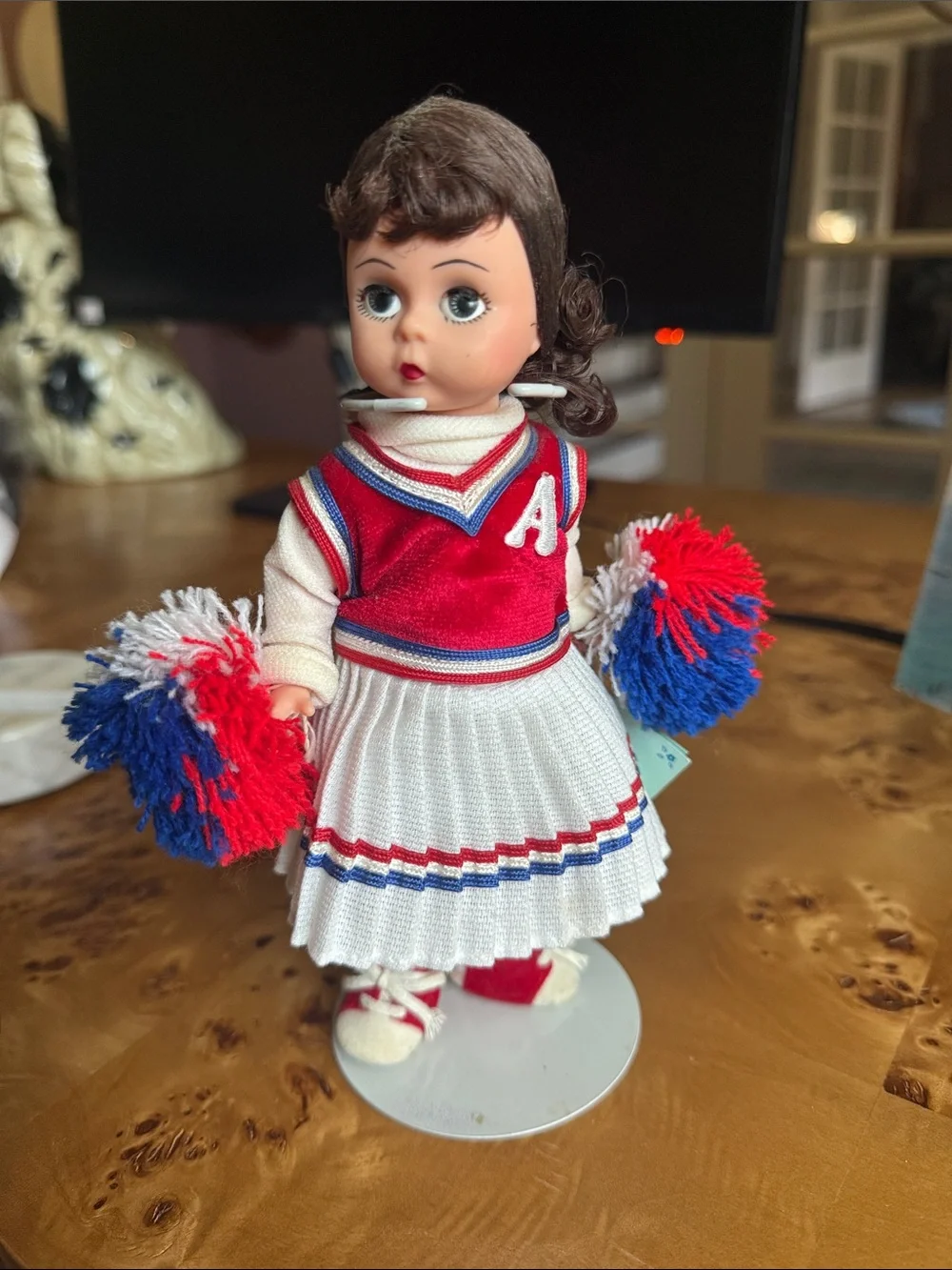 Red, White & Blue Cheerleader Doll Figurine - Home Accent